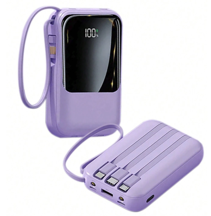 UB Mini Baterie externa 6000mAh Fast Charge Type C cu display si cabluri